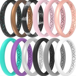 ThunderFit Women Breathable Silicone Wedding Ring/ Bands